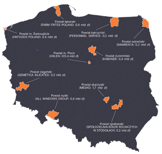 Rys. 1. Liderzy rozwoju – kategoria daleko