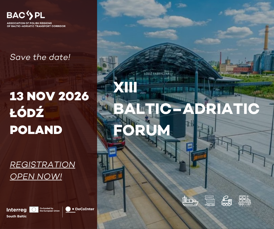 Trwa rejestracja na XIII Forum Korytarza Bałtyk–Adriatyk